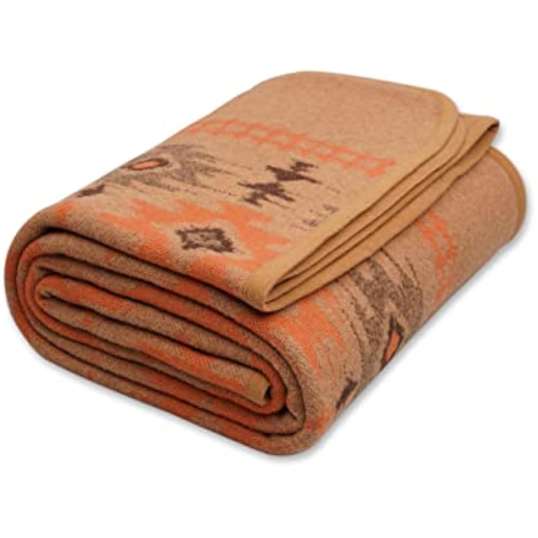 ACUSHLA Merino Wool Camp Blanket - Warm, Thick, Washable, Large Throw - Great for Outdoor Camping All Seasons Suitable Myers Light Tan Twin Size Blanket (87 * 63, Nordic-Khaki)