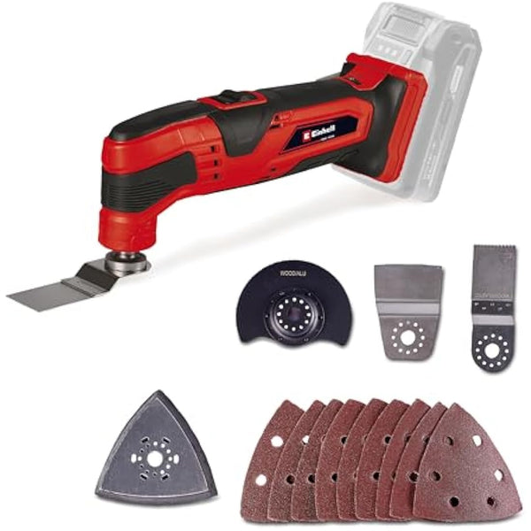 Einhell Power X-Change Cordless Multi Tool - 18V Multi-Use Cutting And Sanding Tool For Wood, Plastic And Metal - TC-MG 18 Li Oscillating Multi Tools With Accessories (Battery Not Included)