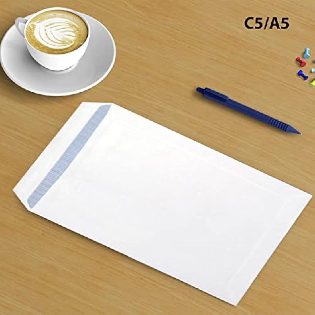 Evour C5/A5 Self-Seal Envelopes – 229×162 mm, 90 GSM, No-Window White Pocket – Pack of 100 Strong Self-Adhesive Mailing Envelopes for Office, Business & UK Post