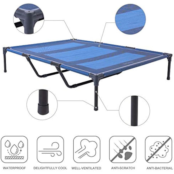 ANWA Elevated Dog Bed Large Size, Raised Dog Bed Outdoor Use, Portable Dog Cot Large Dogs