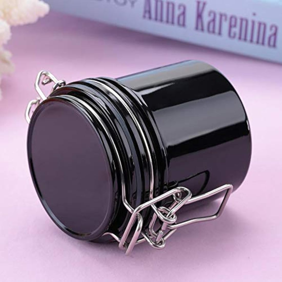 Eyelash Glue Storage Tank Air Tight Lock Container for lash glue, Reusable Activated Sealed Storage Jar Container Cylinder for Prevent Dryness Ideal for False Eyelash Extension, Makeup, Handcraf
