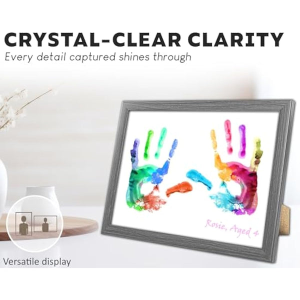 A4 Photo Frame, Dark Grey, Pack of 3, Picture Frame, Certificate, Art Print Poster, 21cm x 29.7cm, Grey Frames, A4 Photo Collage Gallery Display