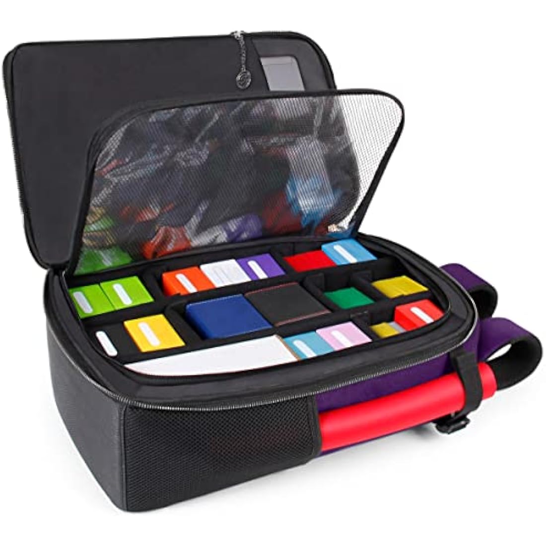 ENHANCE MTG Backpack - Collector's Edition TCG Backpack for Deck Boxes, Sleeved Cards, Playmats, MTG Accessories - Customizable Card Organization with Built-in Defender Screen (Dragon Purple)
