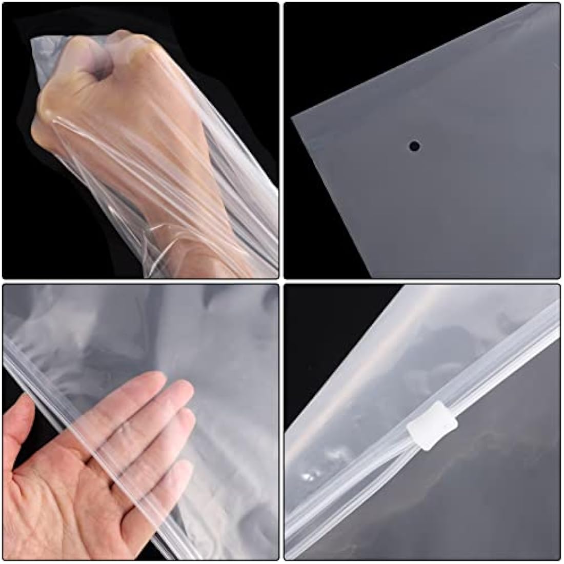 40Pcs Reusable Ziplock Bags, 40 x 30cm Travel Clothes Bags Transparent Large Storage Bag Plastic Seal Clothes Bags for Clothes, Shoes, Cosmetics