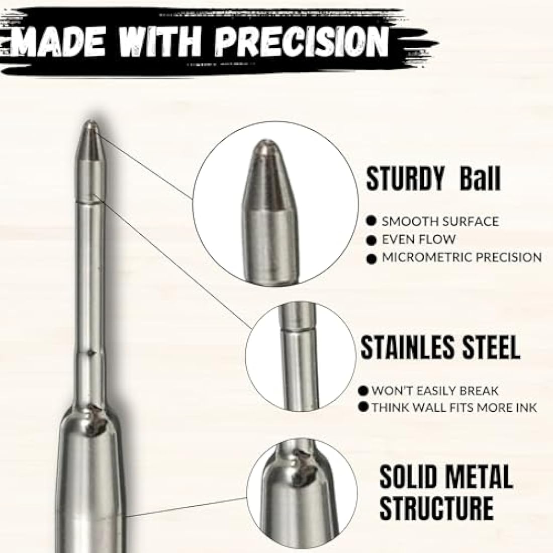 20 x Parker Pen Refills Black Ink, 9.9cm Long Black Jotter Refill Compatible with Parker Ballpoint Pens, Medium Size 0.7 Nib (20)