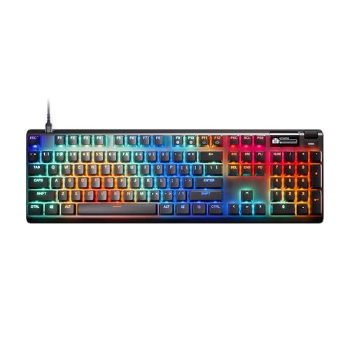 SteelSeries Apex Pro Gen 3 Gaming Keyboard - OmniPoint 3.0 HyperMagnetic Switches - Adjustable Actuation - Rapid Trigger - Game-Ready Presets - Rapid Tap/SOCD - OLED - RGB - USB-C - English QWERTY
