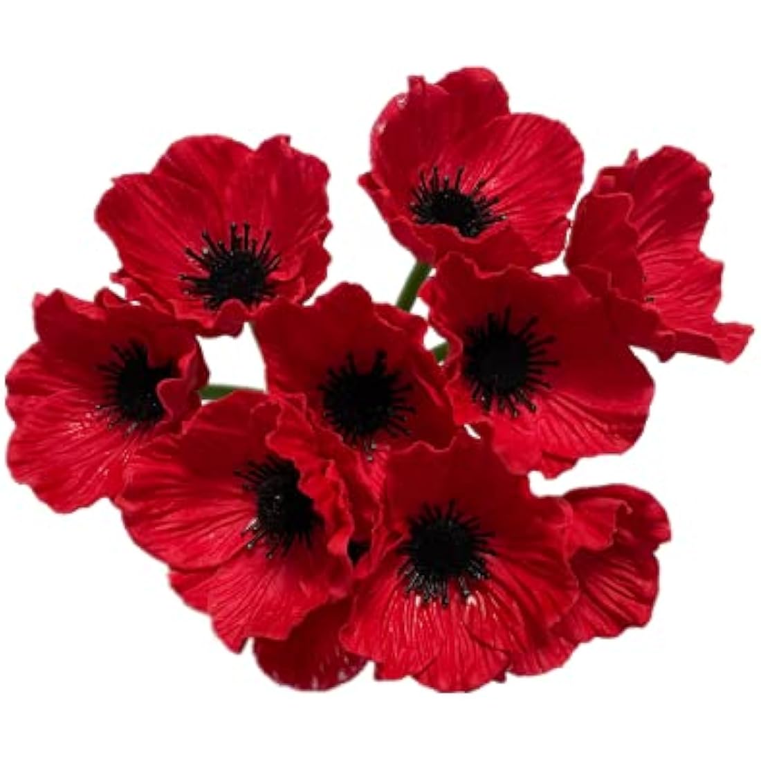 10 Stem 11" Bouquets Artificial Flowers Poppy Flowers,No Fade Multicolor PU Fake Wild Flowers for Kitchen Table Centerpiece Vase,Home Greenery Wedding Holding Flowers Backdrop Arch Wall (Red)