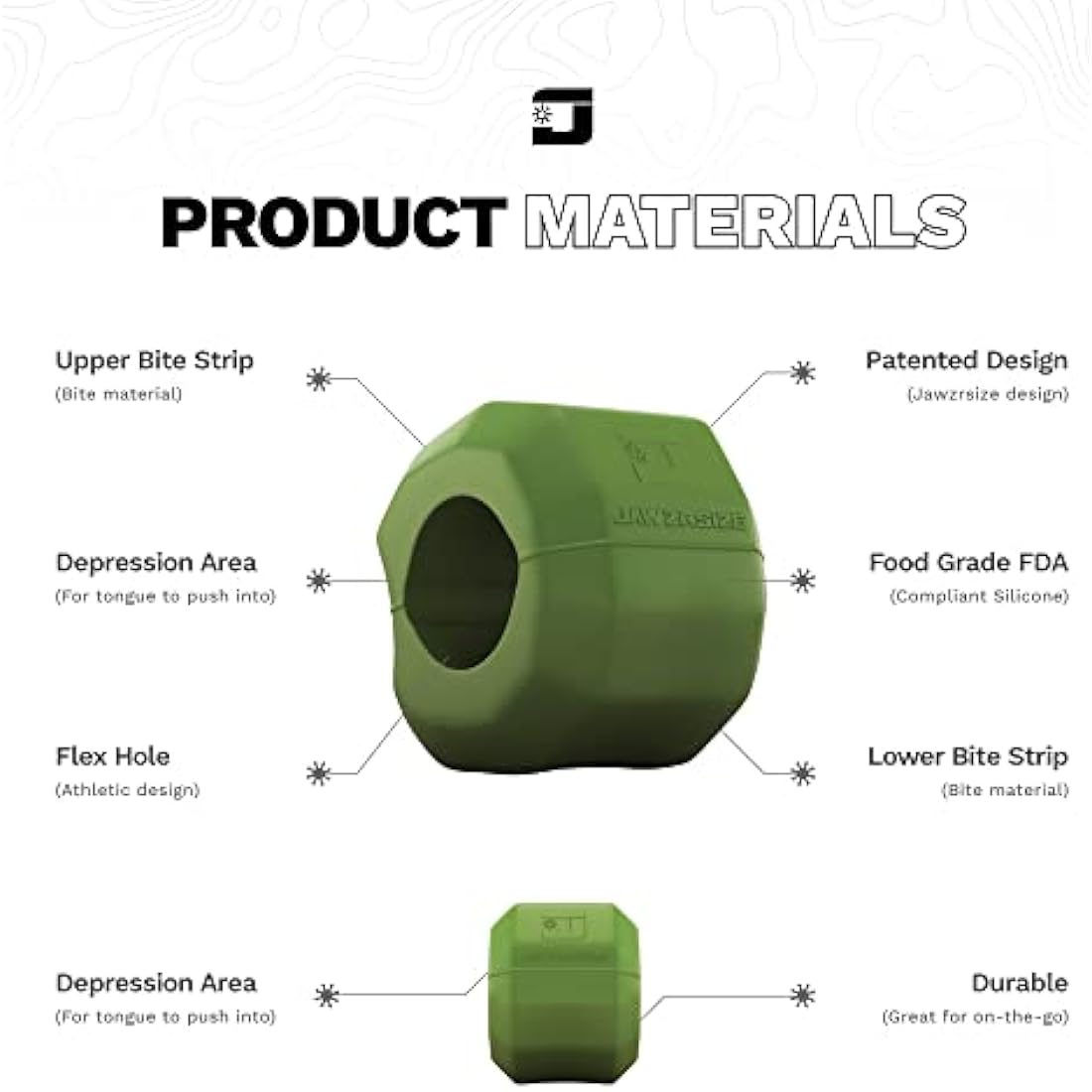 Jawzrsize Pop 'N Go Jaw, Face, and Neck Exerciser - Define Your Jawline, Slim and Tone Your Face, Look Younger and Healthier - Helps Reduce Stress and Cravings - Facial Exerciser (Advanced Green)