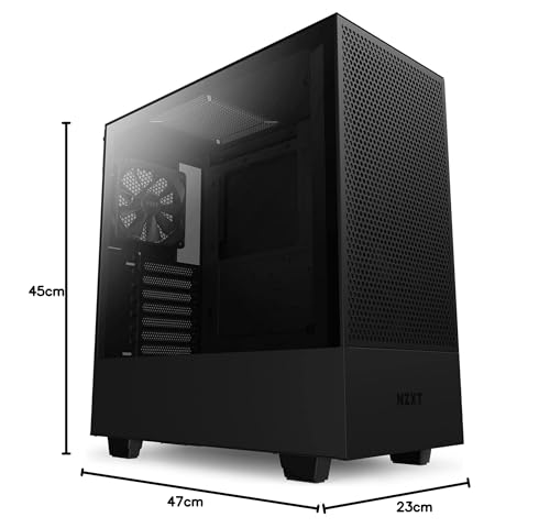 NZXT H5 Flow RGB - Compact ATX Mid-Tower PC Gaming Case - High Airflow - F360 RGB Core (CV) Included - 360mm Front & 240mm Top Radiator Support - Cable Management - Tempered Glass - White