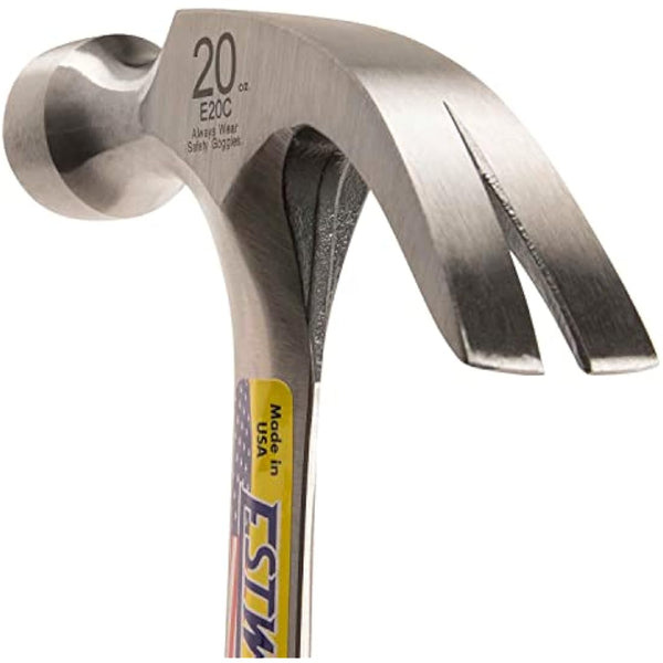 Estwing E20C Curved Claw Hammer - Leather Grip,Blue Finish,560g (20oz)