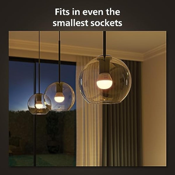 Philips Hue White and Colour Ambiance Luster Smart LED Light Bulb 1 Pack [E14 Edison Screw] for Indoor Home Lighting, Livingroom, Bedroom.