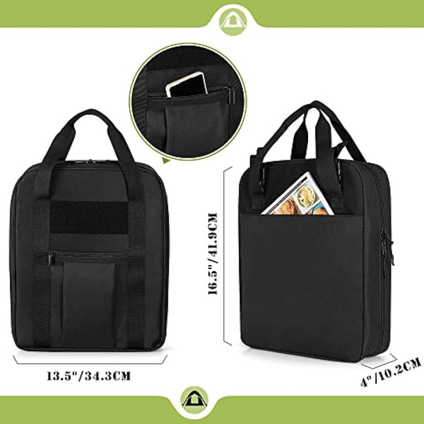 HODRANT Travel Camp Utensil Organizer Bag, with Hanging Straps & Towel Paper Holder, Camp Kitchen Case for Cooking Utensil Set, Kitchen Accessories Storage Bag for Outdoor Camping & Hiking, Bag Only