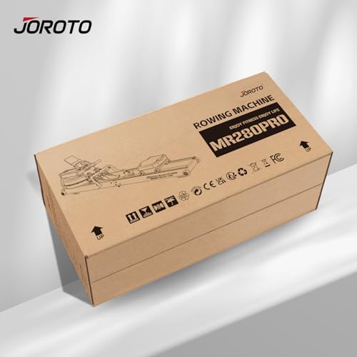 JOROTO Wood Rowing Machine for Home Gym,Oak Wood Foldable Rower Machine with Bluetooth, Adjustable Tablet Holder - 330LS Weight Capacity