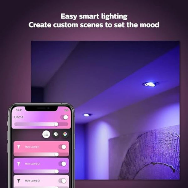 Philips Hue White and Colour Ambiance Smart Light 2 Pack [GU10 Spot] with Bluetooth. Works with Alexa, Google Assistant and Apple Homekit