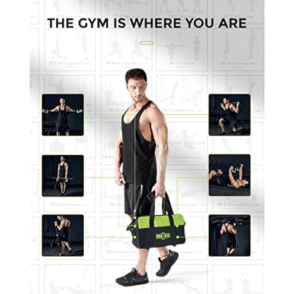 INNSTAR Upgraded Portable Home Gym 5.0, Adjustable Bench Press Resistance Bands,Full Body Workout Strength Training Equipment with Detachable Fitness Bar, Handles,for Home,Travel,Gym