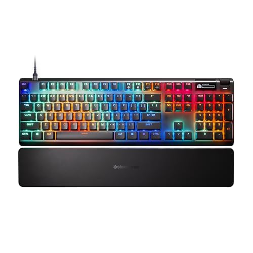 SteelSeries Apex Pro Gen 3 Gaming Keyboard - OmniPoint 3.0 HyperMagnetic Switches - Adjustable Actuation - Rapid Trigger - Game-Ready Presets - Rapid Tap/SOCD - OLED - RGB - USB-C - English QWERTY