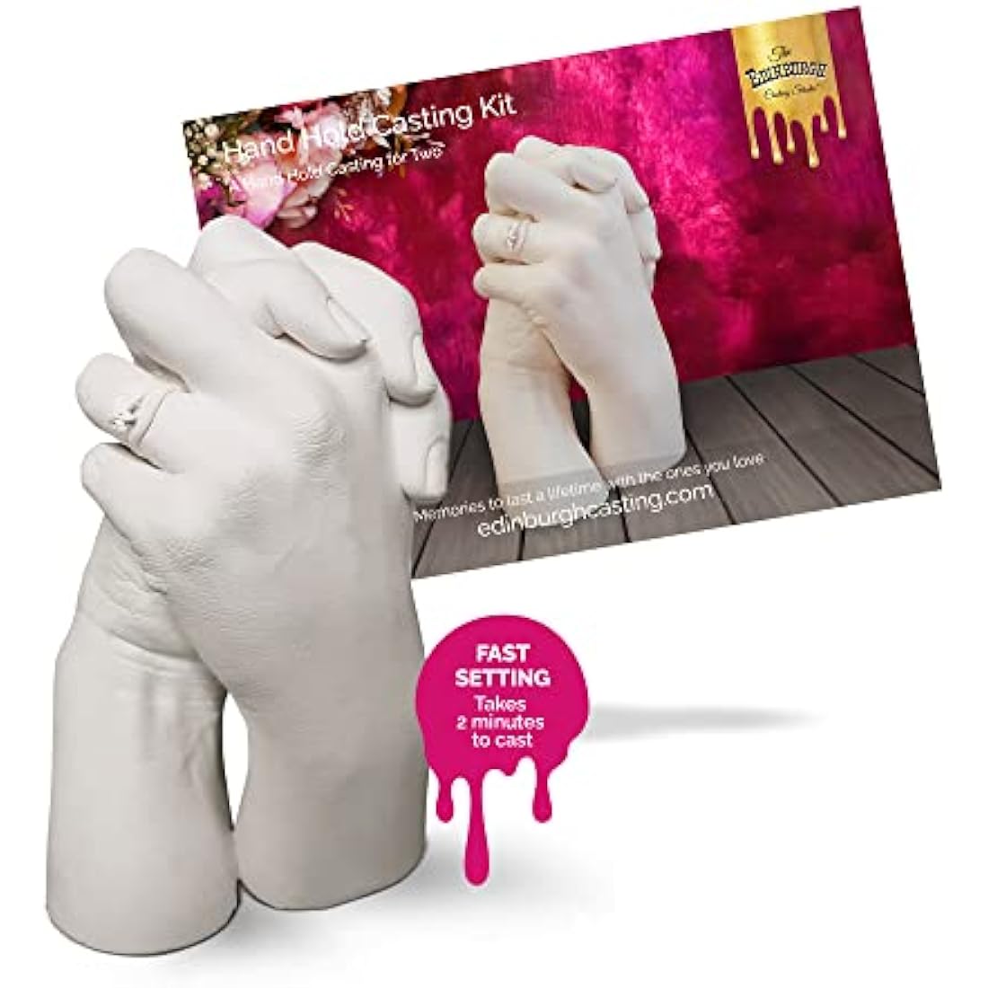 Edinburgh Casting Studio Premium Hand Casting Kit for 2 - Gift for Valentine's, Engagement, Wedding, Anniversary, Couples