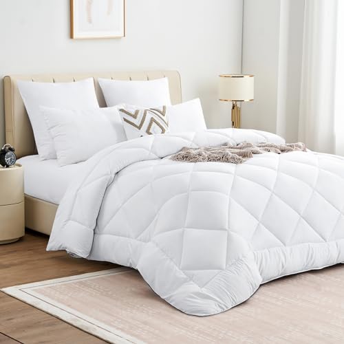 Aisbo Double Duvet 10.5 Tog - All Year Round Fluffy Quilt Duvet Double Bed with Corner Tabs, Ultra Soft Duvet Insert 300GSM, 200x200cm