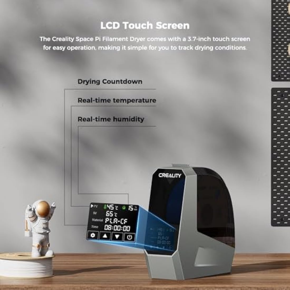 Creality Official Space PI Filament Dryer Box, 3D Printer Filament Dryer Box with 360° Heating, Upgraded Filament Dehydrator Storage Box with Fan for PLA ABS PETG TPU Nylon PA Filament 1.75MM 2.85mm