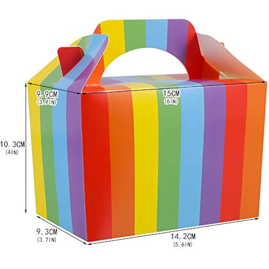 angelikashalala 20Pack Party Favor Paper Boxes Rainbow Small Cake Boxes Snacks Food Assemble Boxes for Birthdays Party,15 * 10 * 10CM