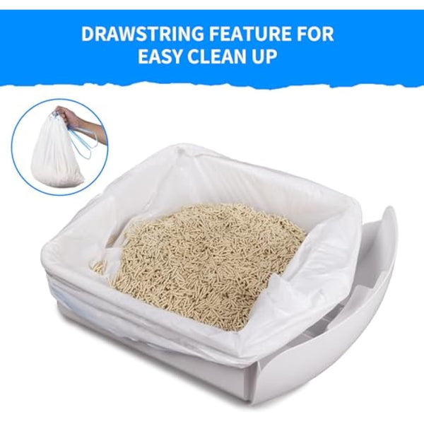 120 Count Extra Large Cat Litter Box Liners, Cat Litter Waste Receptacles Bags for Cleanpethome Self-Cleaning Cat Litter Box