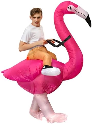 JASHKE Flamingo Costume Inflatable Costume Adult Inflatable Halloween Costumes Fancy Dress for Adult