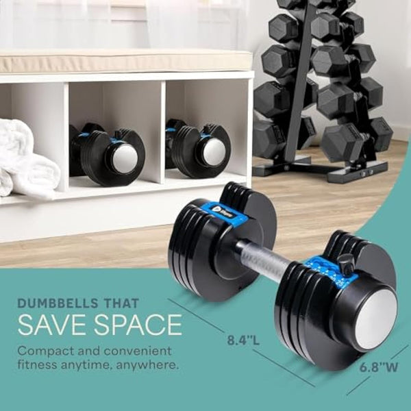 Adjustable Dumbbells Pair - Perfect for Home Gym Workouts, Strength Training & Muscle Building, Space, Saving Design for Easy Storage, Versatile Dumbbell Sets for Men
