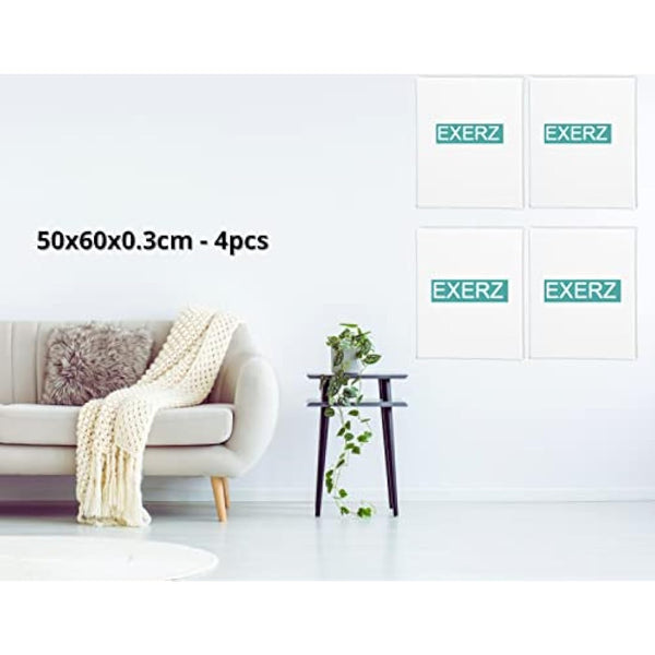 Exerz 50x60cm 4pcs Canvas Panels 3mm 280gsm Blank Artist Canvas Board/ 100% Cotton/Triple Primed/Acid Free/Medium Grain - Oil & Acrylic Painting (50x60cm-4pk)