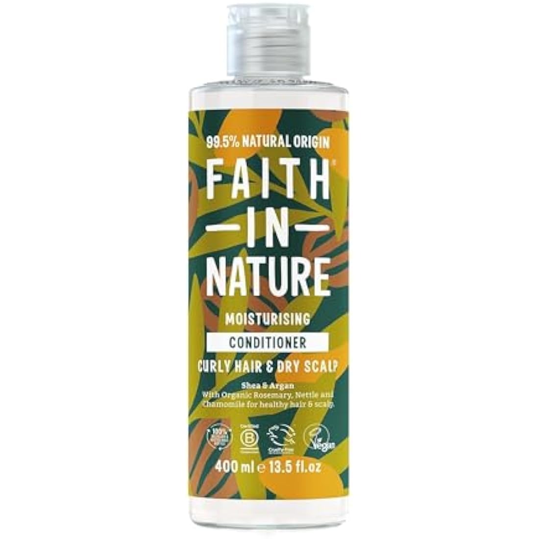 Faith In Nature Natural Shea & Argan Conditioner, Moisturising for Curly Hair & Dry Scalp, Vegan & Cruelty Free, No SLS, Silicones or Parabens, 400ml