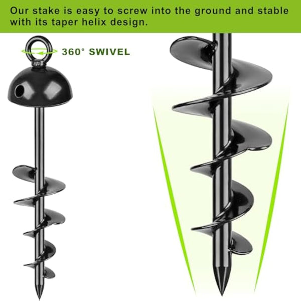 Dog Tie Out Chains and Stake, 30ft Chew Proof Stainless Steel Dog Chains for Outside, 15" Heavy Duty Dog Anchor for Dogs Up to 125lbs, Fully Welded, No Tangle, Ideal for Yard and Camping