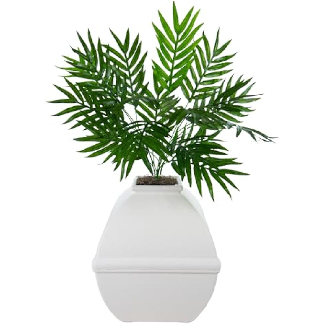 Good Pet Stuff, The Courtyard Hidden Litter Box, Artificial Plants & Enclosed Square Cat Planter Litter Box, Vented & Odor Filter, Easy to Clean, White Birch