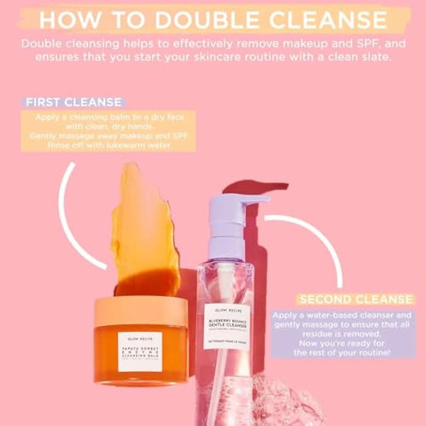 Glow Recipe Blueberry Bounce Hyaluronic Acid Foaming Cleanser - Pore-Refining + Hydrating Gentle Face Cleanser with AHA - Vegan + Cruelty-Free Face Wash for Sensitive Skin (160ml / 5.4oz)