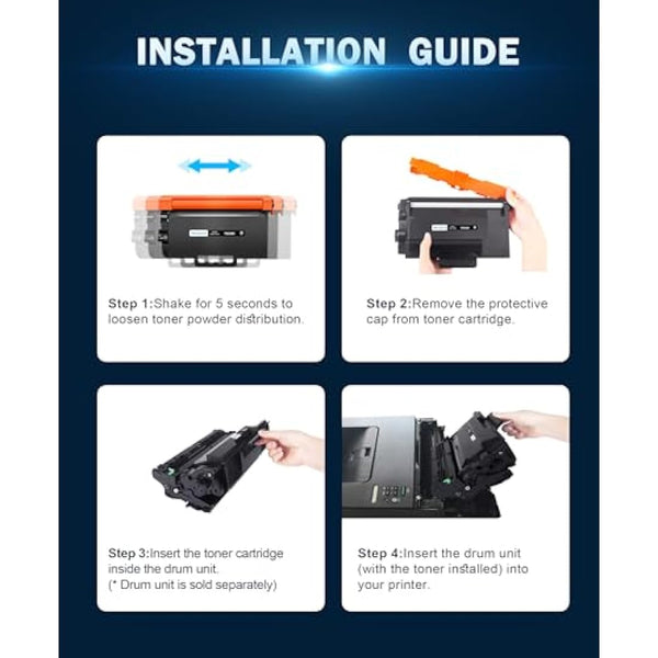 HALLOLUX TN3480 TN3430 Black Toner Compatible with Brother TN-3430 TN-3480 TN 3480 3430 for MFC-L5750DW MFC-L5700DW HL-L5100DN HL-L5200DW HL-L5000D HL-L6400DW MFC-L5700DN DCP-L5500DN(2 Pack)