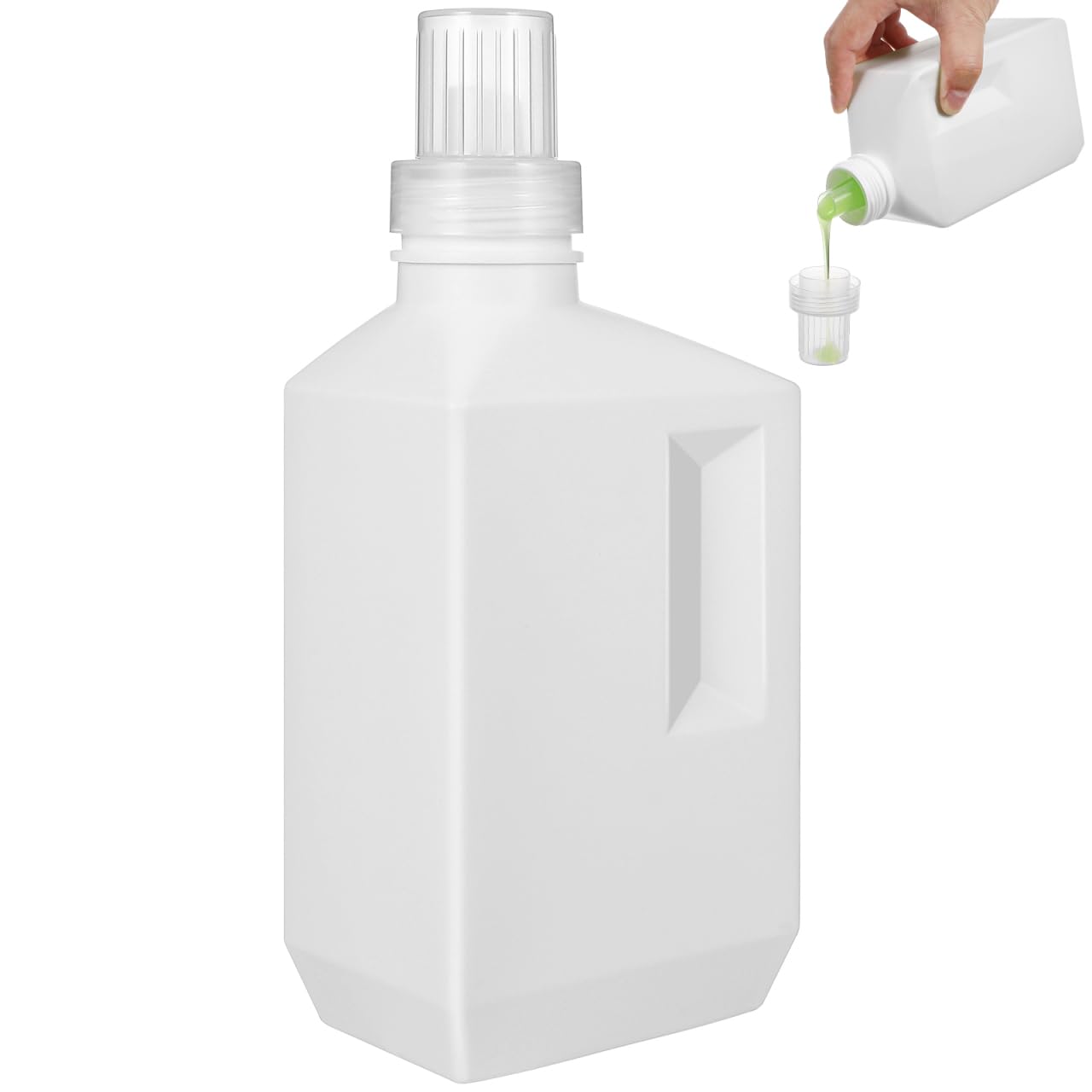 1L/ 33oz Laundry Detergent Dispenser Bottle: Refillable Empty Detergent Bottle - Empty Lotion Sub Bottles with Cap for Body Wash Shampoo Laundry Room