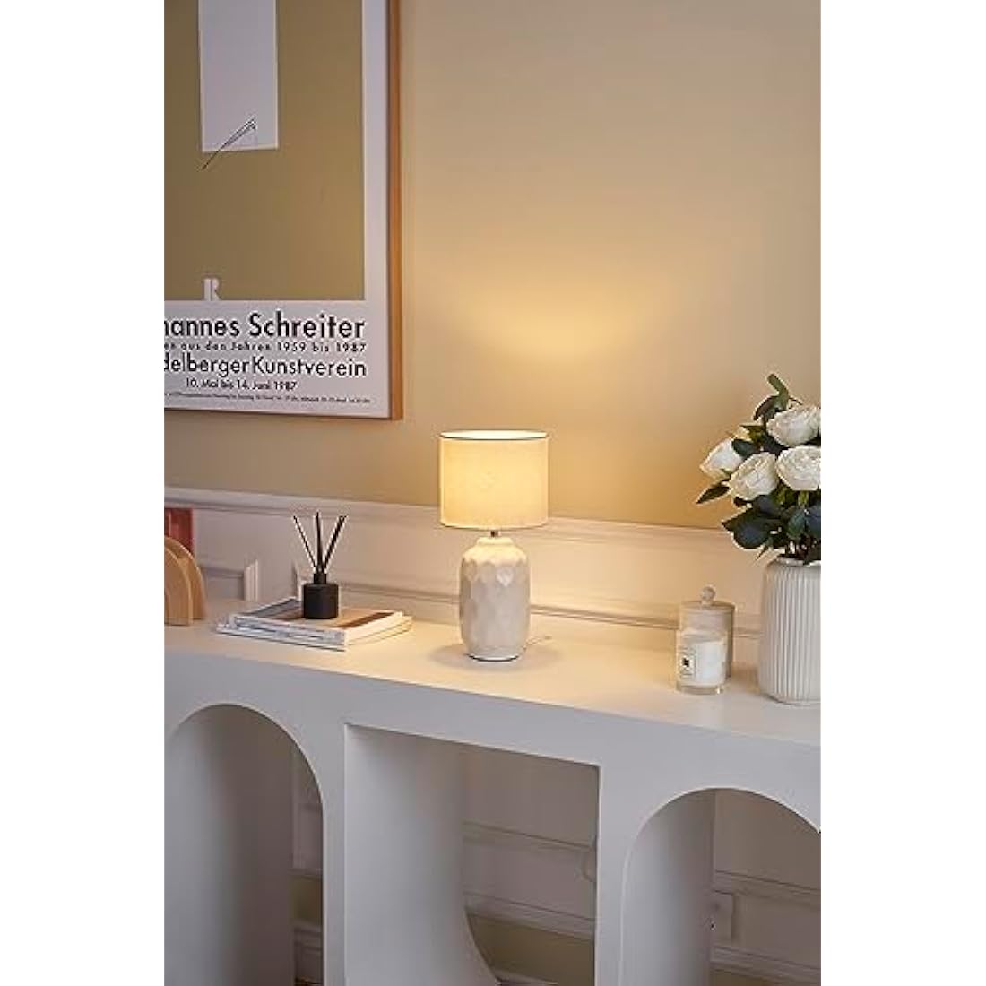Pauleen 48330 Table luminaire Glowing Soul E14 max. 20W Cream, Terrazzo Fabric, Ceramic