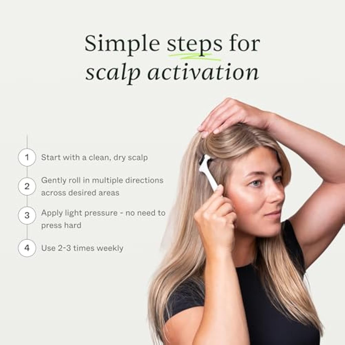 Scandinavian Biolabs Scalp Activating Roller | Stimulates and Improves Scalp Health, Encourages Fuller Looking Hair, Titanium Microneedles, Enhances Product Absorption