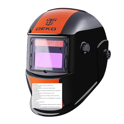 DEKO Welding Helmet Auto Darkening: True Color Solar Powered Auto Darkening Welding Helmets Welder Mask Hood (Skull Design)