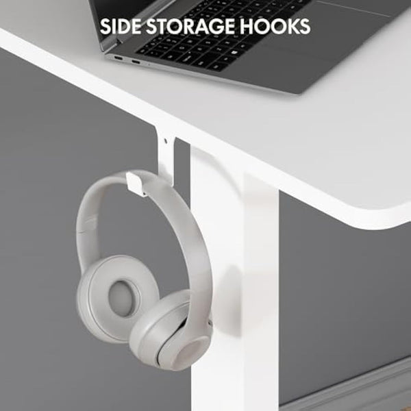 FLEXISPOT E1 Plus ONE PIECE Electric Standing Desk Height Adjustable Sit Stand Desk with Memory Smart Panel(120 * 60cm, White Frame+Maple Desktop)