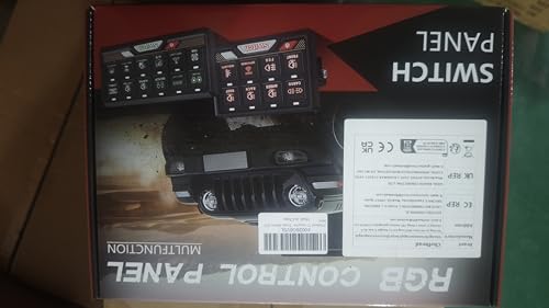 Chelhead RGB 6 Gang Switch Panel with APP Control, Universal Circuit Control Relay System, Multi-Function Bluetooth Remote Switch Panel, Compatible with Truck Boat SUV RV Trailer Marine ATV UTV