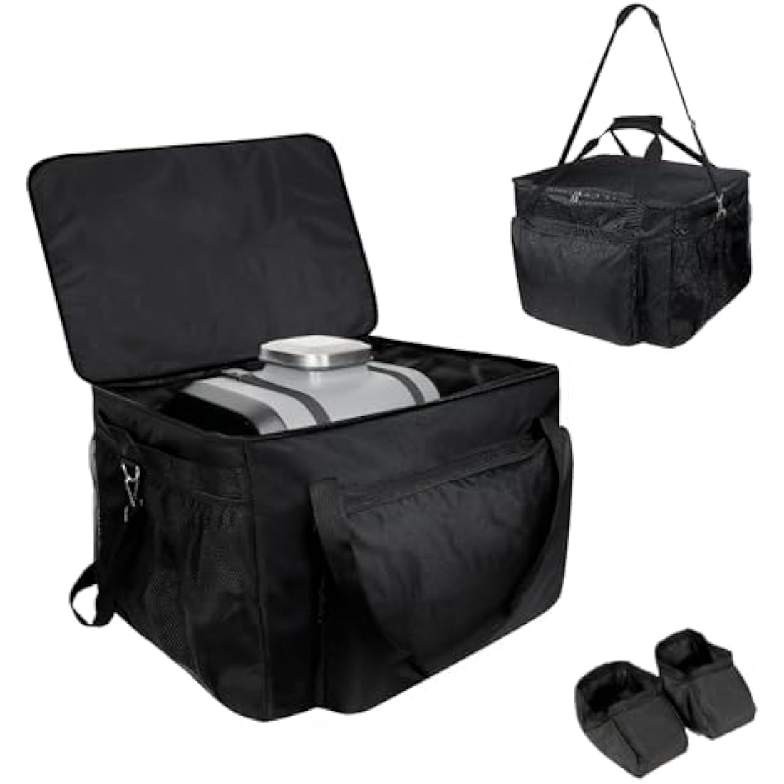 Dijia Carry Bag for Ninja Woodfire Outdoor Grill OG701UK, Heavy Duty 600D Oxford BBQ Protection Fabric Carrying Bag for BBQ Accessories, Soft Protection, Padded Handles(Bag Only)