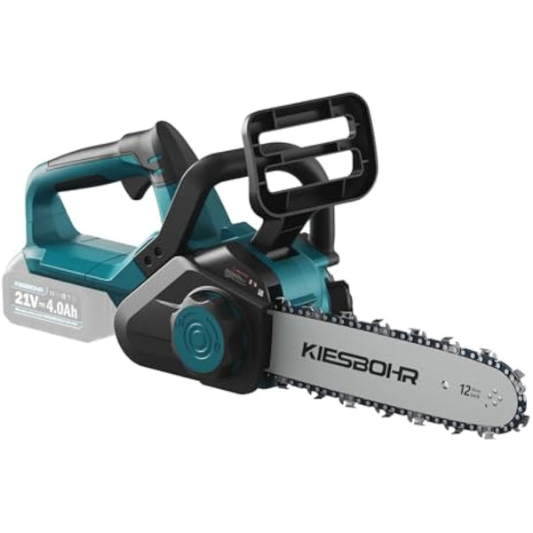 KIESBOHR 12 Inch Cordless Brushless Chainsaw Compatible with Makita 18V Battery, Hand Held Electric Chainsaw with Automatic Oiler and Chain Tension (Battery and Charger Not Included)