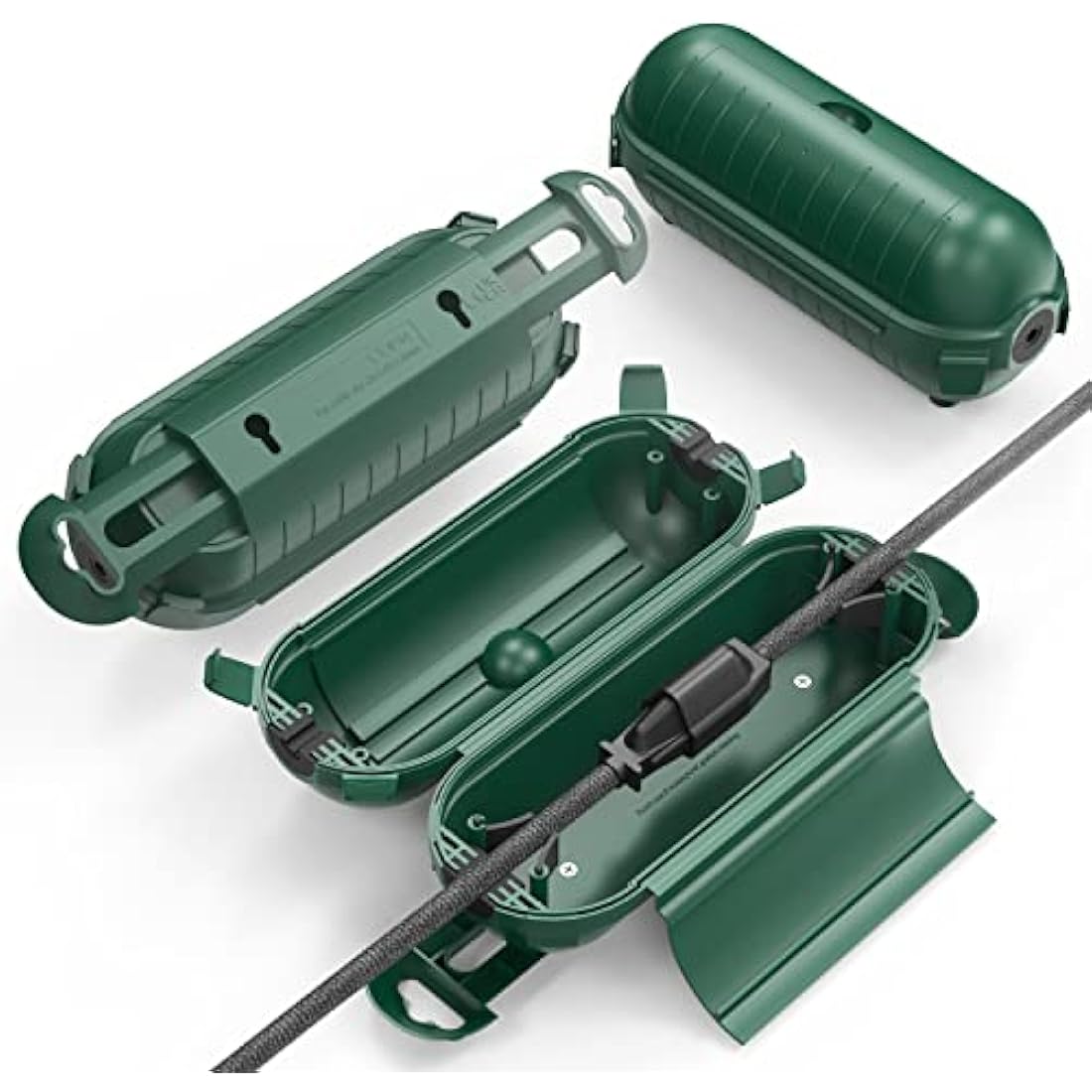 Yarns - Waterproof Outdoor Housing (IP44) for Securing Extension Connections, Weatherproof Protective Box for Cable Extension, Perfect for Outdoor, Decoration, Gardening, etc., Set of 2