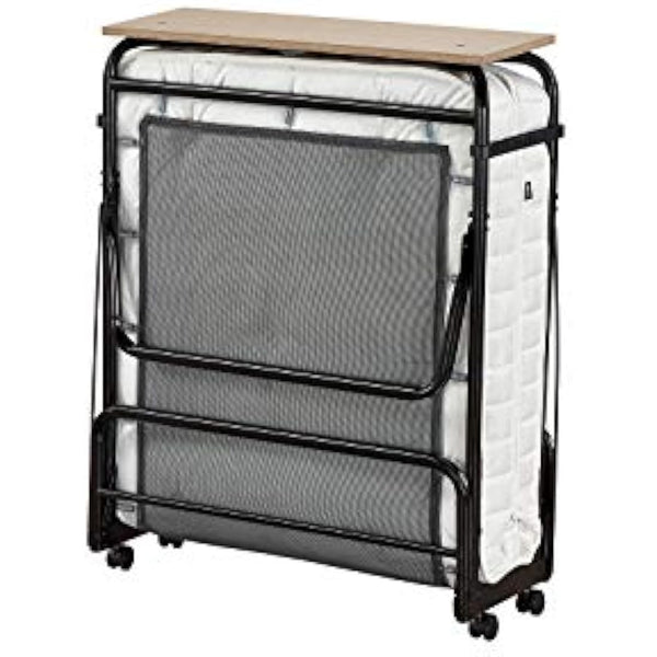 Jay-Be Supreme Folding Bed with Micro e-Pocket Sprung Mattress and Automatic Folding Legs, Compact, Single, Black