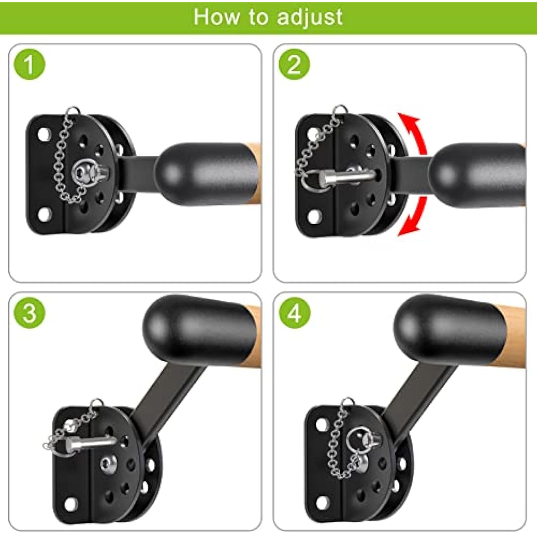 Dolibest 100-300cm Ballet Barre, Adjustable Wooden Dance Stretching Bar Wall Mounted Home Barre Workout Equipment with Metal Support Bracket Holder for Girls Kids and Adults, 4cm Diameter