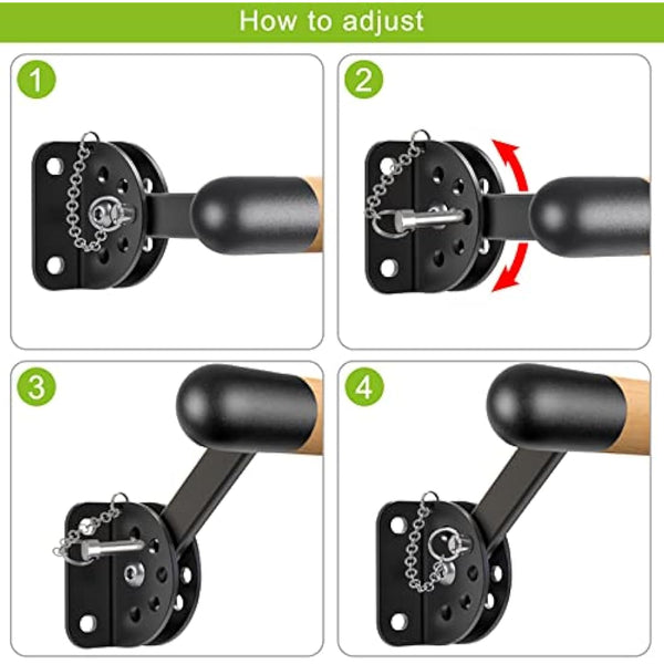 Dolibest 100-300cm Ballet Barre, Adjustable Wooden Dance Stretching Bar Wall Mounted Home Barre Workout Equipment with Metal Support Bracket Holder for Girls Kids and Adults, 4cm Diameter