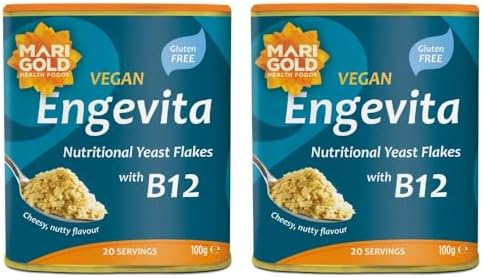 Marigold Vegan Engevita Nutritional Yeast Flakes with Vitamin B12, 100g (Pack of 2)