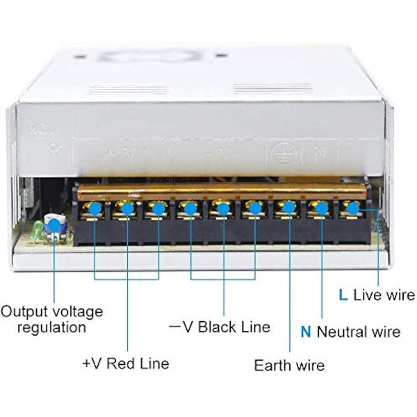 inShareplus 12V 37.5A 450W, DC Universal Regulated Switching Power Supply, 110/220V AC to DC 12 Volt LED Driver, Converter, Transformer for LED Strip Light, CCTV, Computer Project, 3D Printer