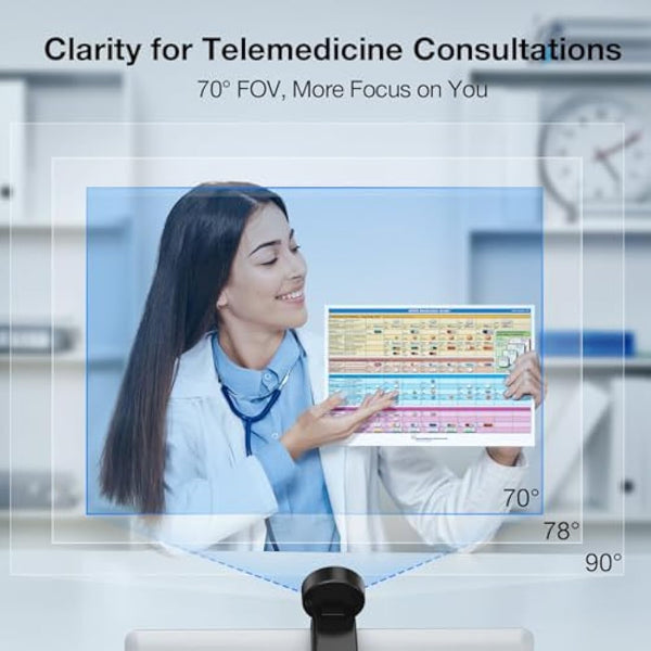 EMEET C950 4K Webcam for PC - 8 Megapixels UHD, PDAF Autofocus, Noise-Canceling Mic, 70° FOV, 1080P@60FPS, Privacy Cover, USB 2.0 Plug&Play, Ideal PC Camera 4K for Zoom/Teams/Google Meet