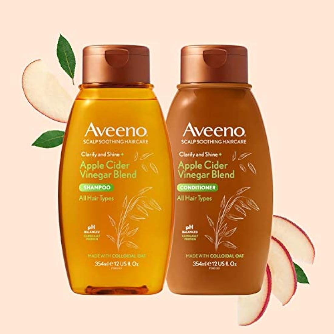 Aveeno Itchy Scalp Soothing & Clarifying Shampoo with Apple Cider Vinegar for Greasy Hair 354ml