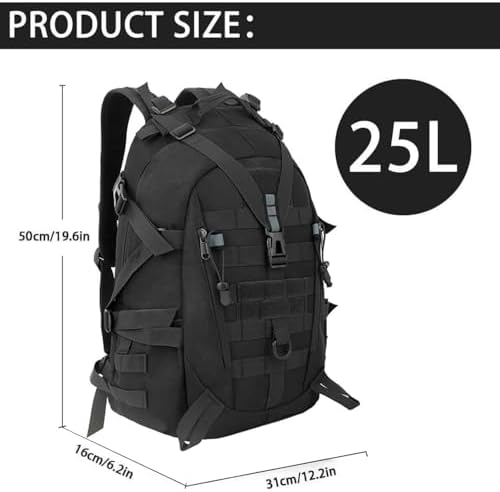 aiGear 25L Military Tactical Backpack | Lightweight Backpack Hiking Daypack | Rucksack with Molle System | for Outdoor Sports Trekking Hiking Travel Camping